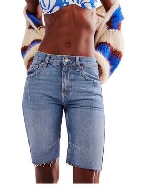 Free People NWT Ghost Town High Rise Long Short Size 25